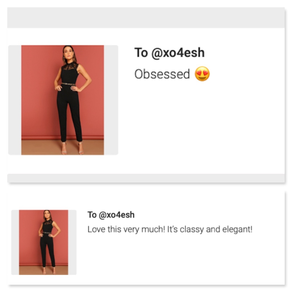 Black Lace Detail Tapered Leg Jumpsuit - Picture 5 of 8